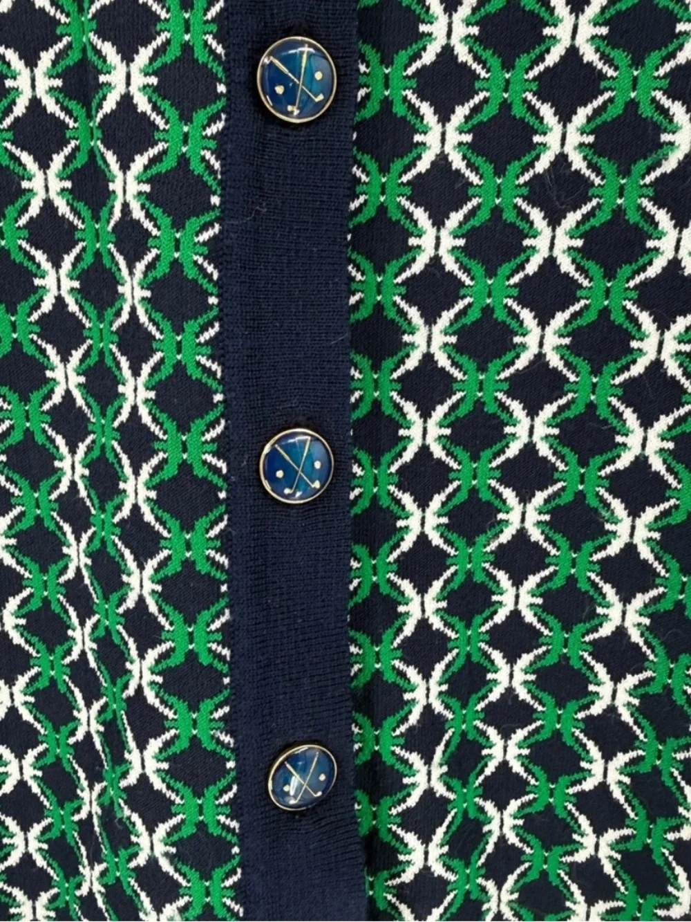 Tory Burch Sport Merino Contrast-Front Long Sleeve Cardigan Sweater, Size S/P